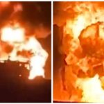 Autobús de peregrinos se estrella contra una pipa de gasolina y se incendia